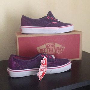 Vans shimmer magenta purple pink sparkle shoes